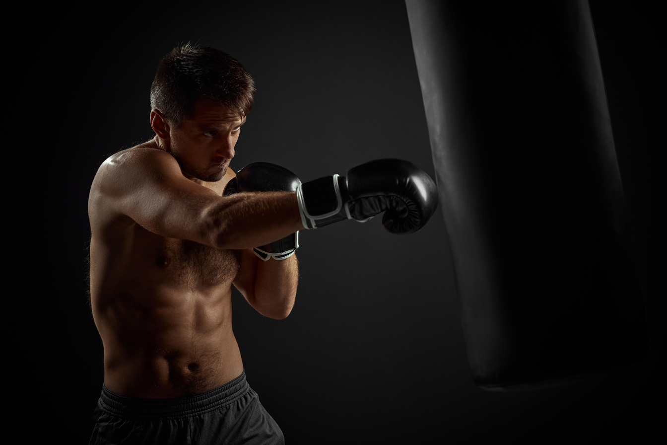 Boxer Punching a Punching Bag